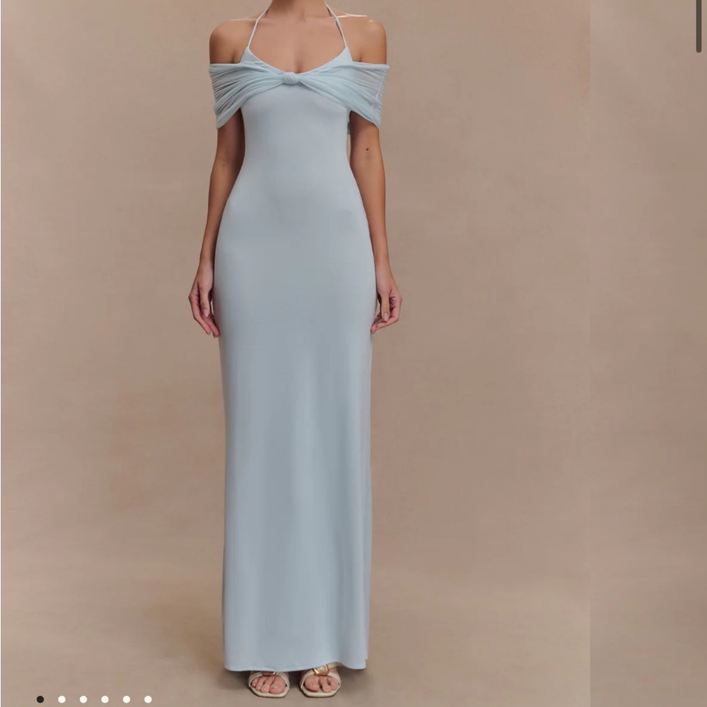 NWT Meshki Bernadina Light Blue Maxi Dress